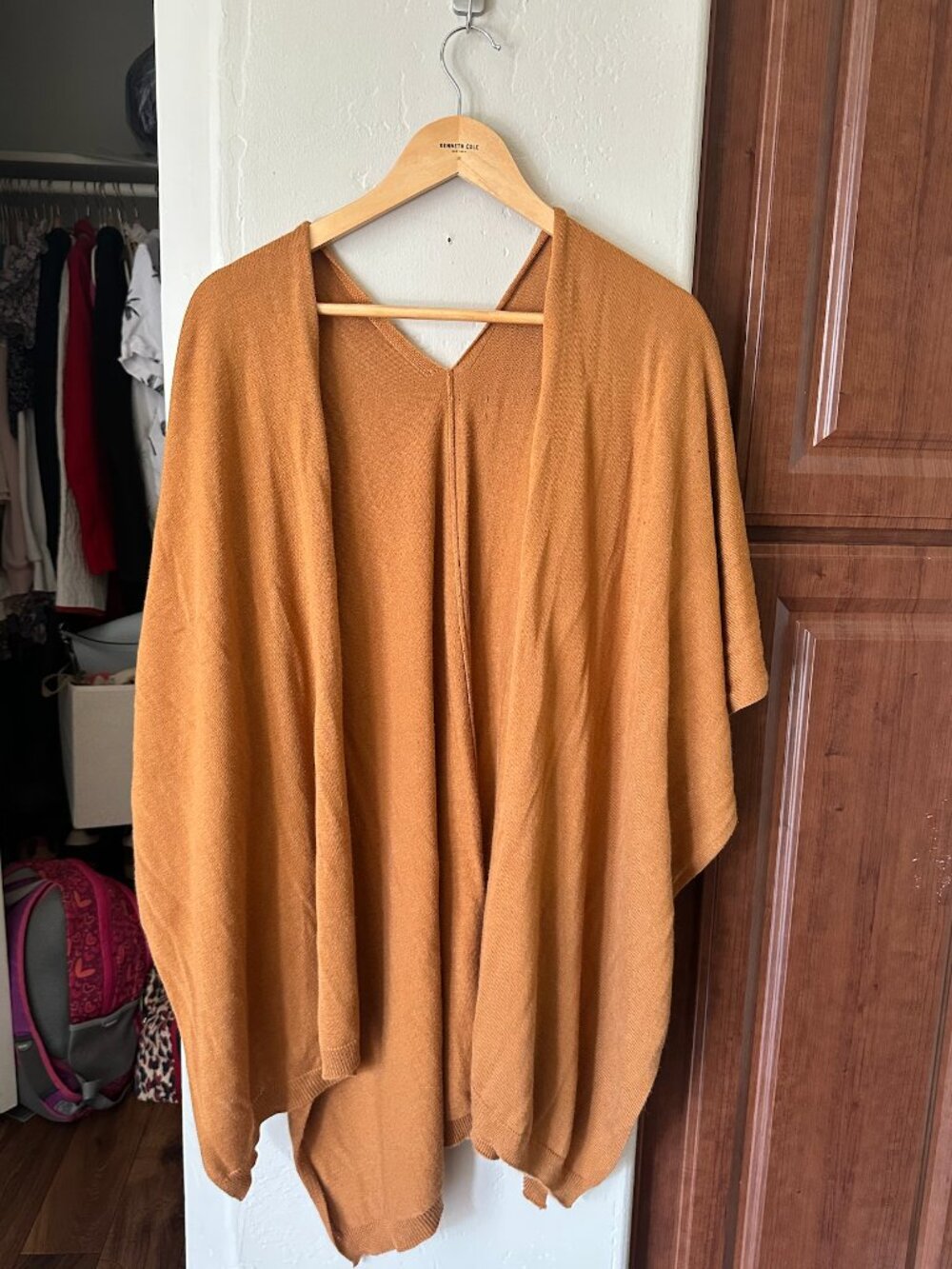 Forever 21 Camel Knit Oversized Poncho Wrap / Shawl